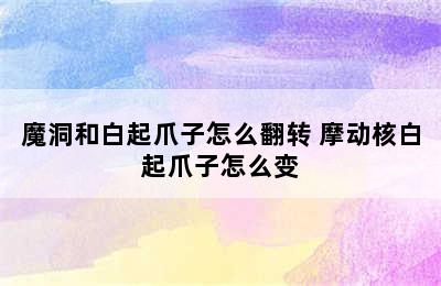 魔洞和白起爪子怎么翻转 摩动核白起爪子怎么变